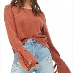 forever 21 // ribbed tie-sleeve sweater